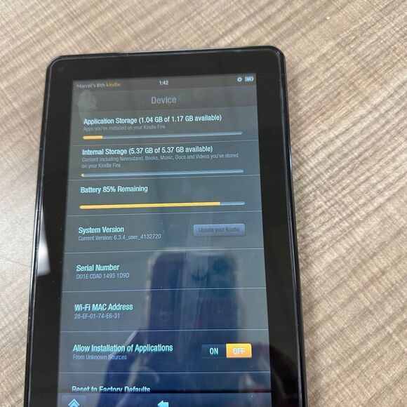Kindle Amazon Fire Tablet - Picture 4 of 4